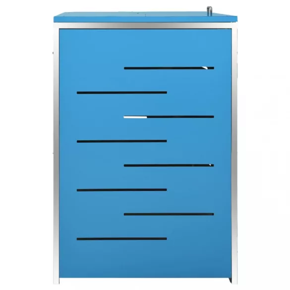 acél tároló három gurítható szemeteskukához 207x77,5x112,5 cm