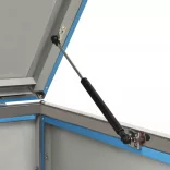 acél tároló három gurítható szemeteskukához 207x77,5x112,5 cm