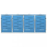 acéltároló négy gurítható szemeteskukához 276,5x77,5x112,5 cm