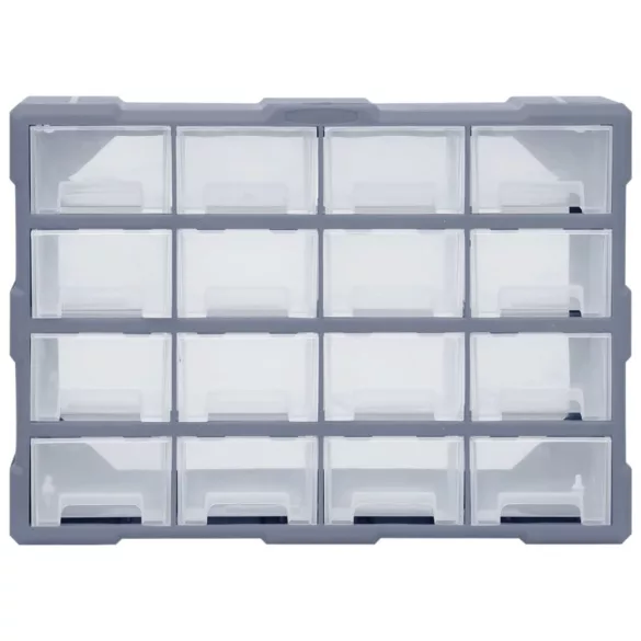 többfiókos tároló 16 közepes méretű fiókkal 52 x 16 x 37 cm