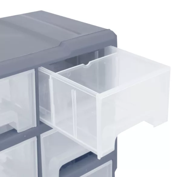 többfiókos tároló 16 közepes méretű fiókkal 52 x 16 x 37 cm