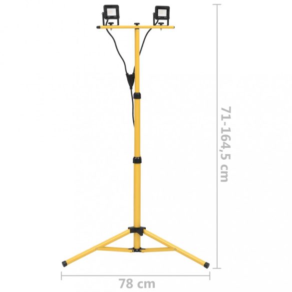 hideg fehér fényű háromlábú LED-es reflektor 2 x 10 W