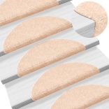 5 db öntapadós lépcsőszőnyeg 56 x 17 x 3 cm világosbarna félkör alakú