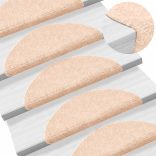 10 db öntapadós lépcsőszőnyeg 56 x 17 x 3 cm világosbarna félkör alakú