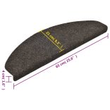 5 db öntapadós lépcsőszőnyeg 65 x 21 x 4 cm antracitszürke félkör alakú nagyméretű