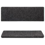 5 db öntapadós lépcsőszőnyeg, sötétszürke, téglalap alakú széllel, 65 x 21 x 4 cm
