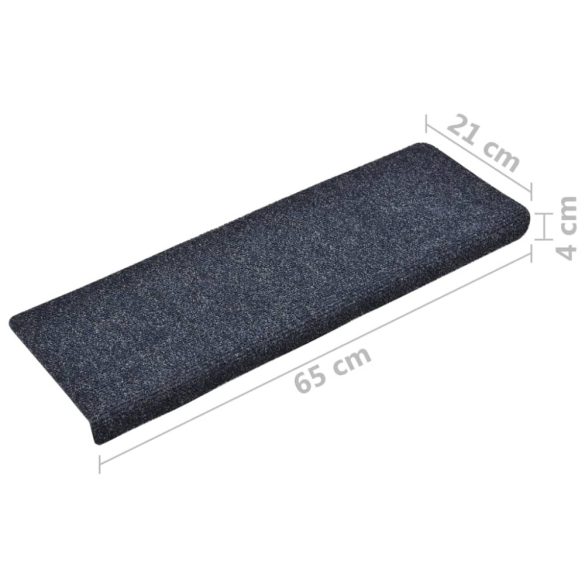 10 db öntapadós lépcsőszőnyeg 65 x 21 x 4 cm antracit téglalap alakú széllel
