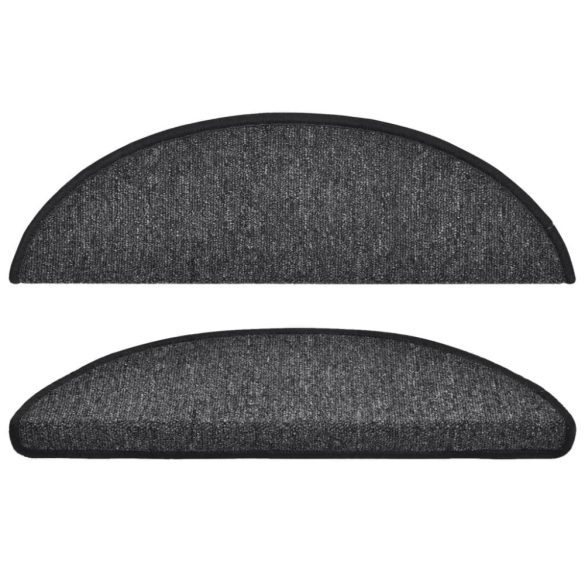 10 db antracitszürke félkör alakú lépcsőszőnyeg 56 x 17 x 3 cm