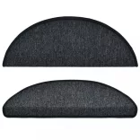 10 db antracitszürke félkör alakú lépcsőszőnyegek 65 x 24 x 4 cm