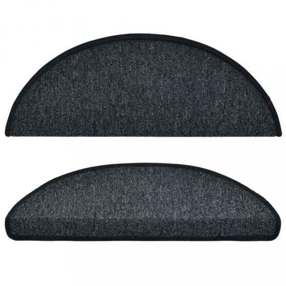 10 db sötétszürke, félkör alakú, nagy lépcsőszőnyeg 65 x 24 x 4 cm