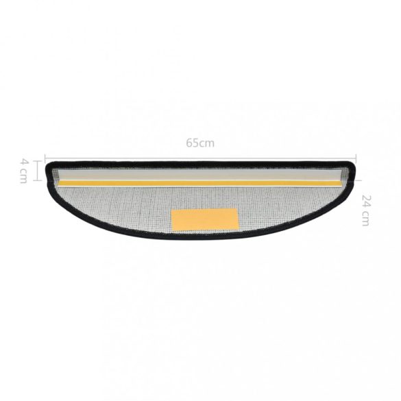 10 db sötétszürke, félkör alakú, nagy lépcsőszőnyeg 65 x 24 x 4 cm