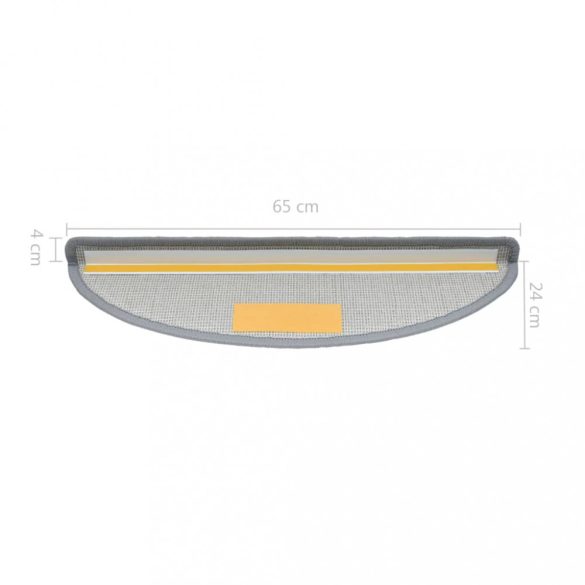 10 db világosszürke, félkör alakú, nagy lépcsőszőnyeg 65 x 24 x 4 cm