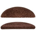 10 db barna félkör alakú lépcsőszőnyeg 56 x 17 x 3 cm