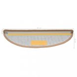 10 db bézs, félkör alakú lépcsőszőnyeg 65 x 21 x 4 cm, nagy