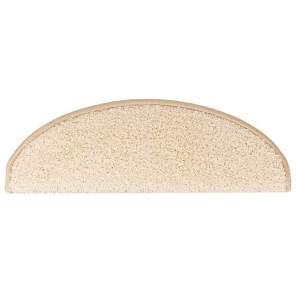 10 db krémszínű, félkör alakú lépcsőszőnyegek, nagy méretben, 65 x 21 x 4 cm