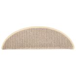 15 db fehér és barna félkör alakú lépcsőszőnyeg 56 x 17 x 3 cm