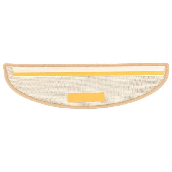 15 db krémszínű, félkör alakú lépcsőszőnyegek, nagy méretben, 65 x 21 x 4 cm