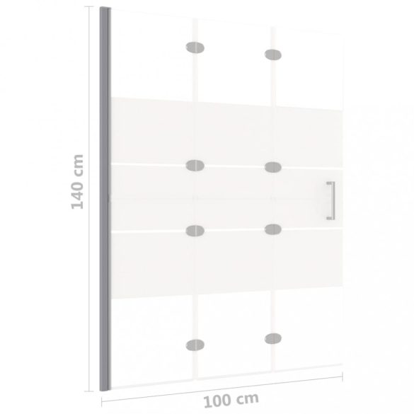 fehér ESG zuhanykabin összecsukható ajtóval 100 x 140 cm
