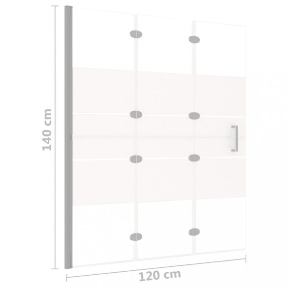 fekete ESG zuhany-harmonikaajtó 120 x 140 cm