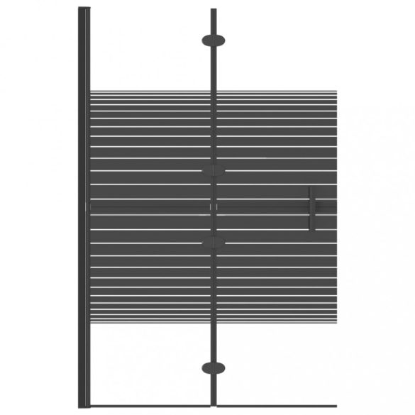 fekete ESG zuhanykabin összecsukható ajtóval 80 x 140 cm