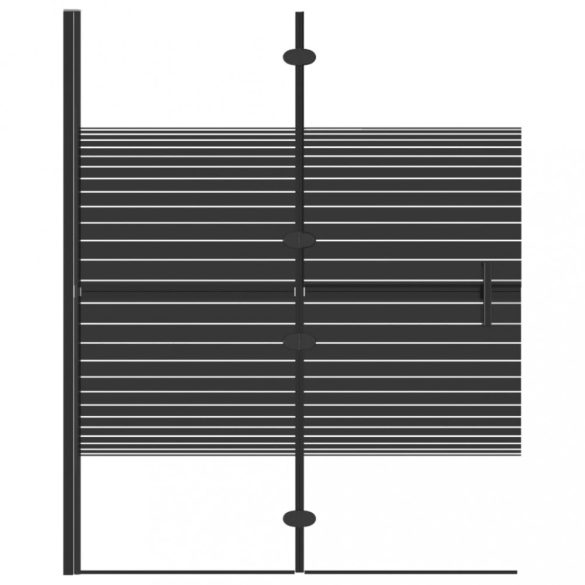 fekete ESG zuhanykabin összecsukható ajtóval 100 x 140 cm