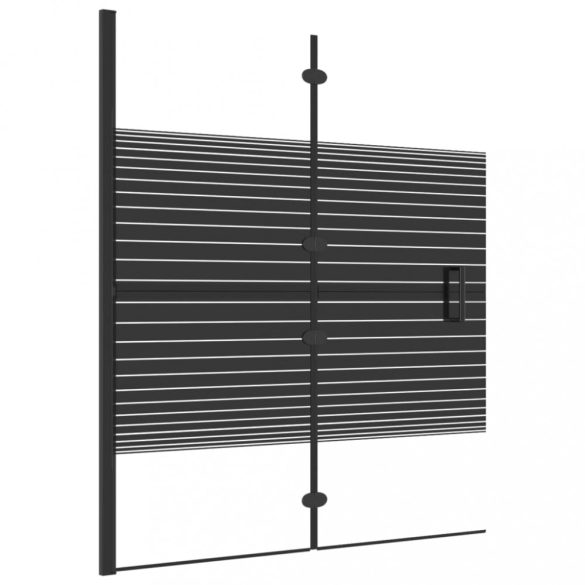 fekete ESG zuhanykabin összecsukható ajtóval 120x140 cm