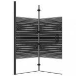 fekete ESG zuhanykabin összecsukható ajtóval 120x140 cm