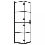 fekete ESG zuhanykabin összecsukható ajtóval 80 x 140 cm