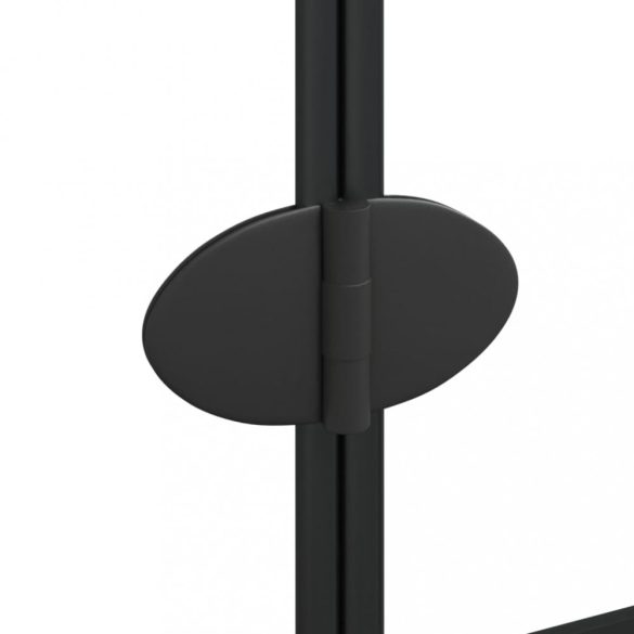 fekete ESG zuhanykabin összecsukható ajtóval 80 x 140 cm