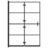 fekete ESG zuhanykabin összecsukható ajtóval 100 x 140 cm
