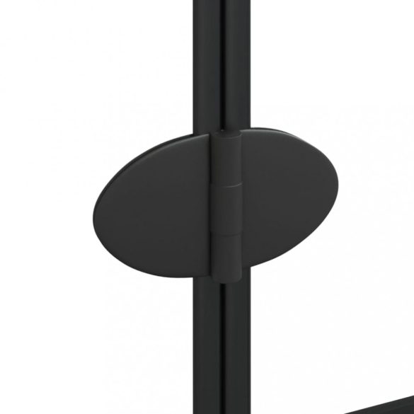 fekete ESG zuhanykabin összecsukható ajtóval 100 x 140 cm