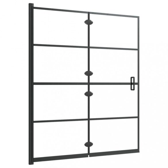 fekete ESG zuhanykabin összecsukható ajtóval 120x140 cm