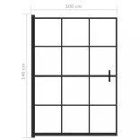 fekete ESG zuhanykabin 100 x 140 cm