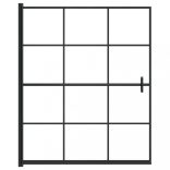 fekete ESG zuhanykabin 116 x 140 cm