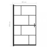 fekete ESG zuhanykabin 80 x 140 cm