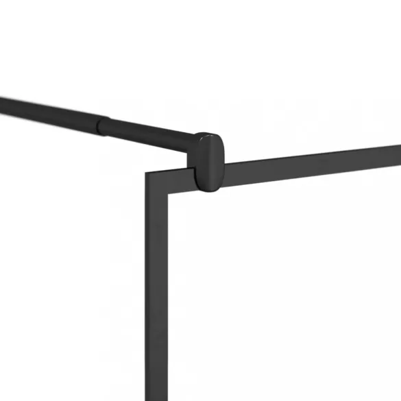 fekete zuhanyfal átlátszó ESG üveggel 100 x 195 cm