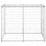 kültéri horganyozott acél kutyakennel tetővel 110x220x180 cm