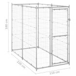 kültéri horganyozott acél kutyakennel 110 x 220 x 180 cm