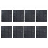 141 darabos piros és fekete tárolódoboz szett fali panelekkel