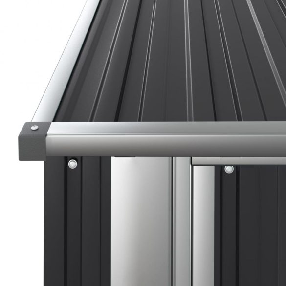 antracitszürke horganyzott acél kerti fészer 180,5x97x209,5 cm