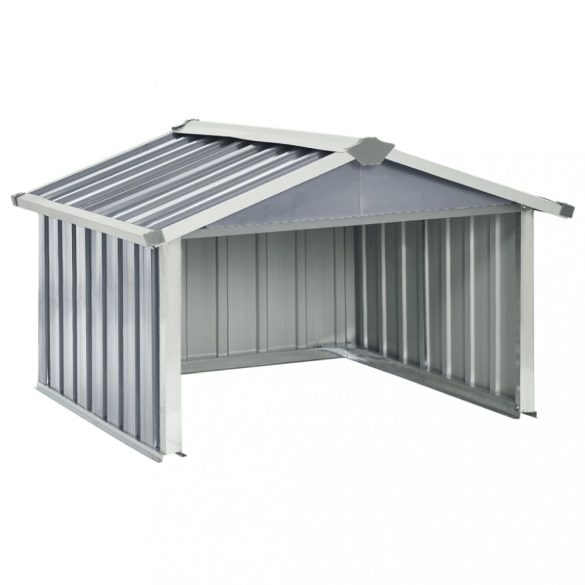 szürke horganyzott acél kerti robotfűnyíró-tároló 92x97x63 cm