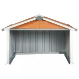 barna horganyzott acél kerti robotfűnyíró-tároló 92x97x63 cm