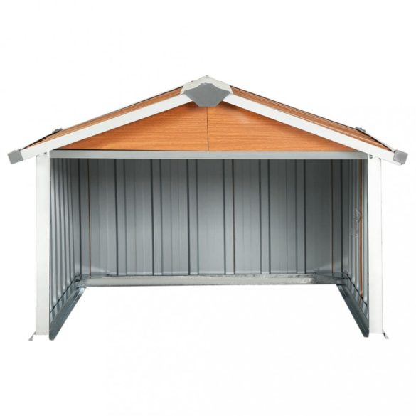 barna horganyzott acél kerti robotfűnyíró-tároló 92x97x63 cm