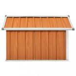 barna horganyzott acél kerti robotfűnyíró-tároló 92x97x63 cm