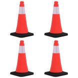 4 db nehéz talapzatú fényvisszaverő közlekedési bója 50 cm