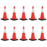 10 db nehéz talapzatú fényvisszaverő közlekedési bója 75 cm