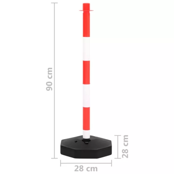 lánctartóoszlop-szett 10 m-es műanyag lánccal