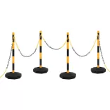 lánctartóoszlop-szett 10 m-es műanyag lánccal