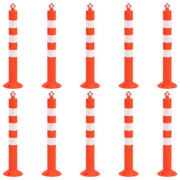 10 db polietilén forgalomterelő oszlop lánccal 75 cm