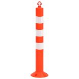 10 db polietilén forgalomterelő oszlop lánccal 75 cm